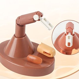 Práctica de Dedos Falsos, Entrenamiento de Arte de Uñas Articulaciones Flexibles Puntas de Uñas Postizas maniquí de Práctica con Base Marrón Dedo de Práctica para Uñas Acrílicas