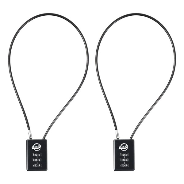 SISAV 3 Digit Cable Combination Lock 16 inches Cable for
