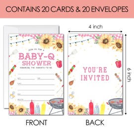 20 Pink Baby-Q Shower Invitations (103)