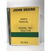 John Deere Model 60 Tractor Parts Manual Catalog