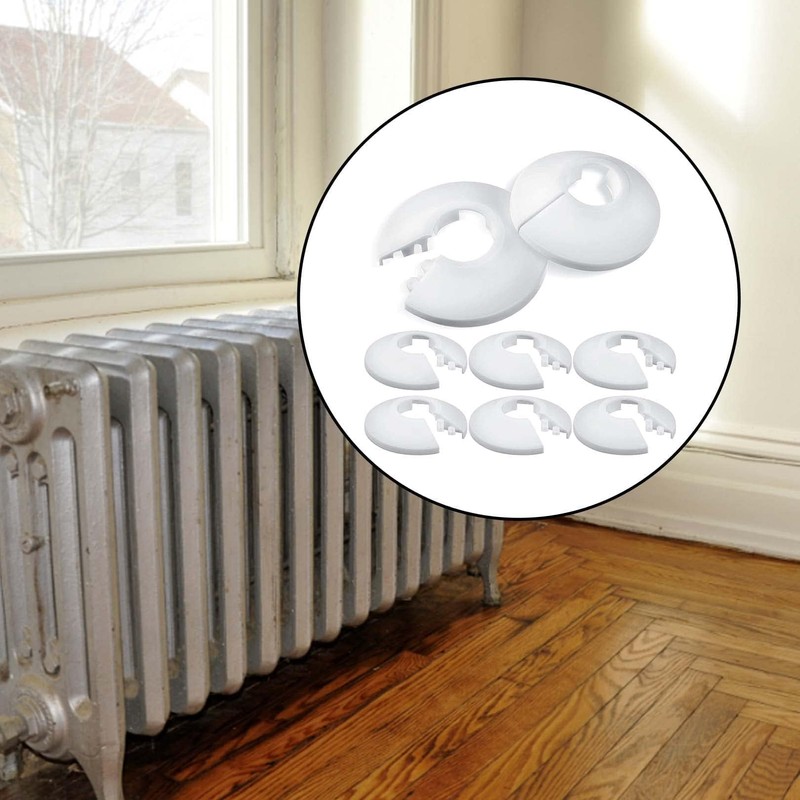 NAYAGOGO 12 PCS Plastic Radiator Pipe Covers White Pipe Collars,