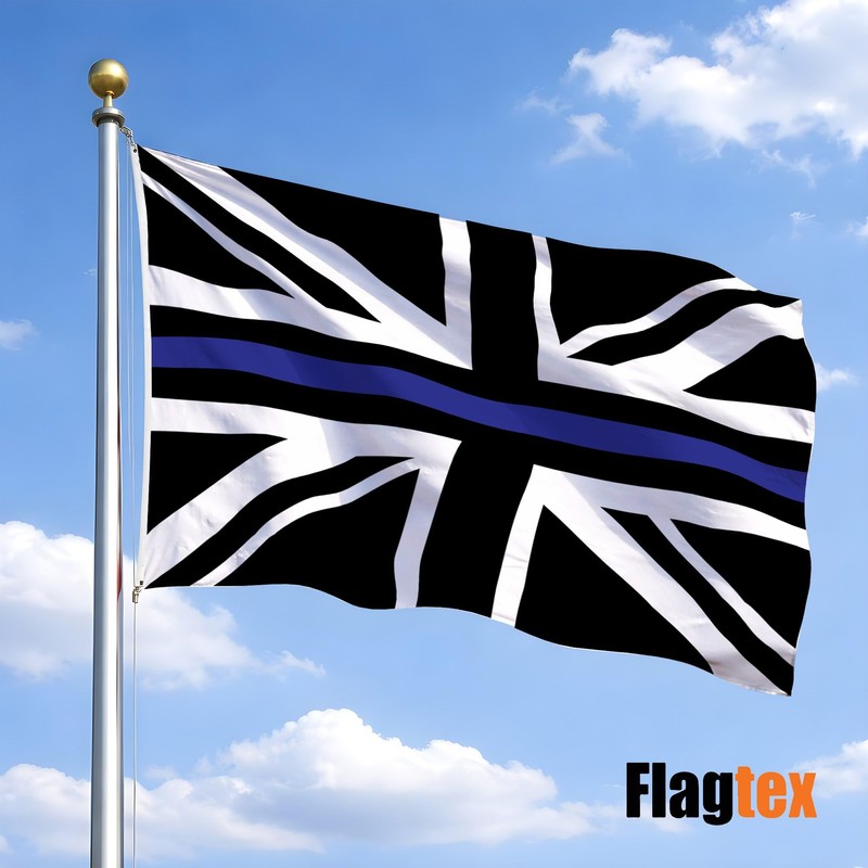 Flagtex Union Jack Thin Blue Line Flag 5ft x 3ft
