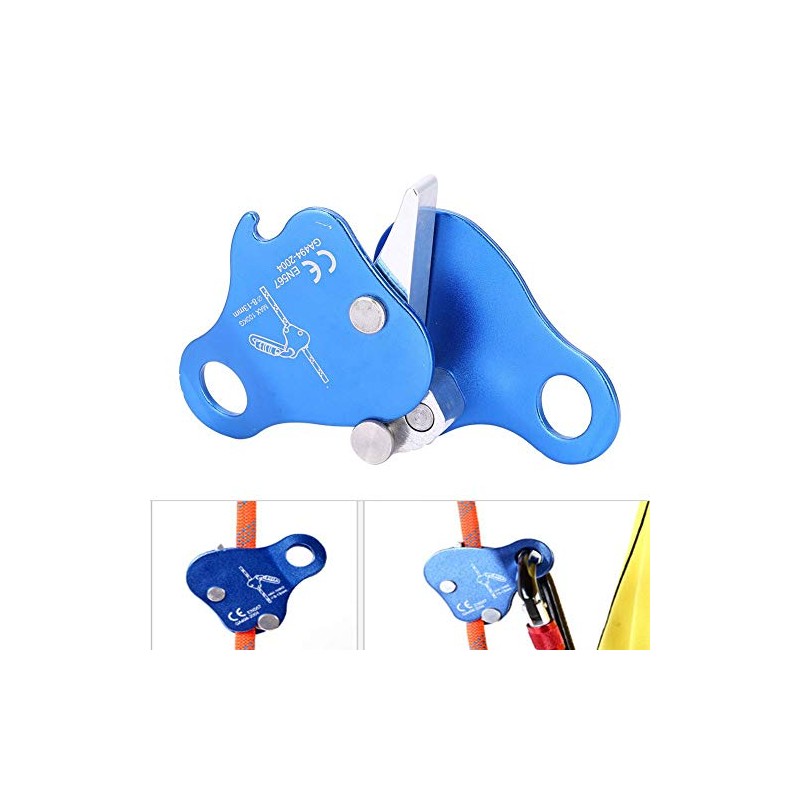Rope Gripper, Climbing Safety Outdoor Climbing Mountaineering Rappelling Aluminium Rope