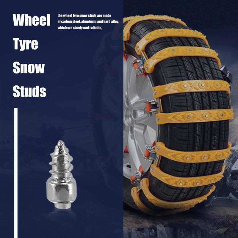 Lyaciomn 9 mm Tire Studs Snow Spikes Anti-Slip Anti-Ice for