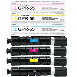GPR55 GPR-55 Toner Cartidges Replacement for Canon GPR-55 GPR55 0481C003 0482C003 0483C003 0484C003 for Canon imageRUNNER Advance C5535i C5540i C5550i and C5560i Printers Black Cyan Yellow Magenta