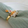 Easter Napkin Rings Set of 6, Gold Bunny Rabbit Napkin