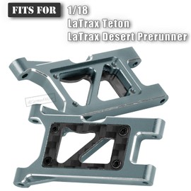 RcarmubWow RC Suspension Arms Upgrades Part for 1/18 LaTrax Teton,LaTrax Desert Prerunner,Alloy Aluminum Front & Rear A Arms Hops Up,4PCS,Titanium