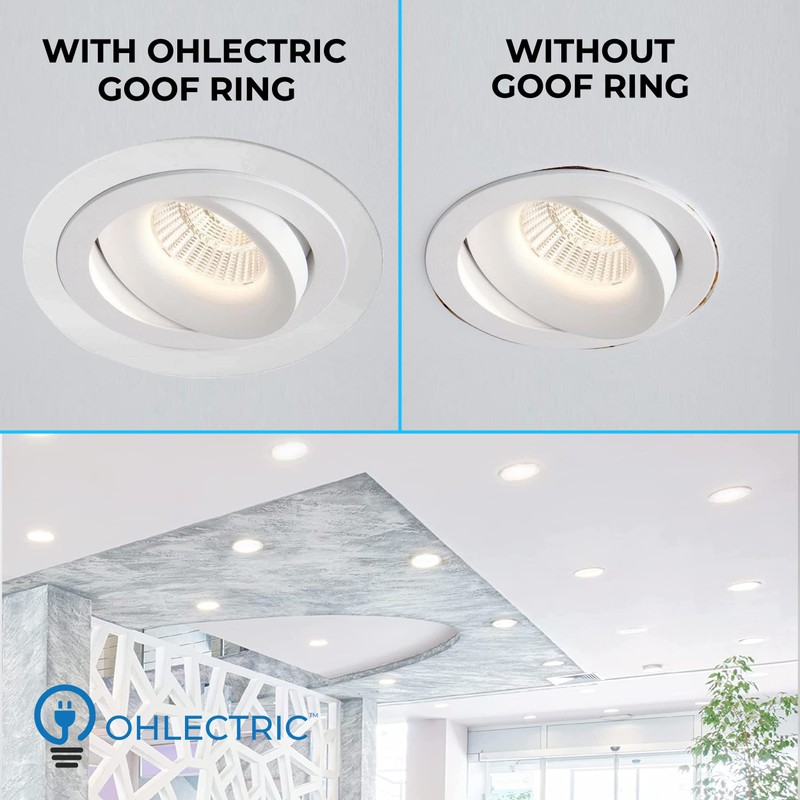 OHLECTRIC Heavy-Duty Metal Goof Rings for 4" Inch Recessed Lights