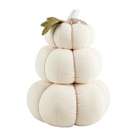 Mud Pie Cream Stacked Pumpkin, 15" x 11" Dia