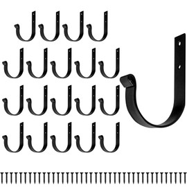 Scettar 20 Pcs Black Hooks for Hanging, Black Single Hook with 40 Pcs Screws, Sturdy Wall Hooks for Cabinets Wardrobes Bathroom Wall Single Hook