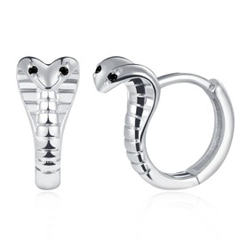 feilok snake cobra Hoop Stud Earrings for Women Men Stainless Steel Piercing Earrings Studs Huggie Ear Jewelry