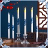 6 Pcs Chinoiserie Flameless Taper Candles Battery Operated 10 Inch
