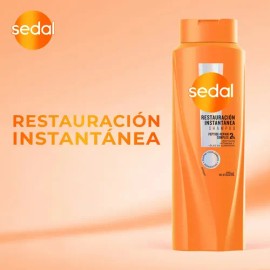 SEDAL Shampoo Restauración Instantánea 2 en 1, ideal para reparar y dar fuerza al cabello dañado, dejándolo supersuave y agradable al tacto 620 ml