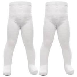 A2Z 4 Kids Infant Toddler Baby Girls Cotton Rich Pack Of 2 Tights Comfortable - Tights AZ9011 2 Pack White 6-12 M