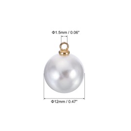 PATIKIL (12mm Pearl Charm, 100Pcs Pearl Beads Faux Pearl Pendant Charm Beautiful Designer for Jewelry Making Bracelets Earrings Necklace Wedding Decorations Crafts Christmas Dress,Gold