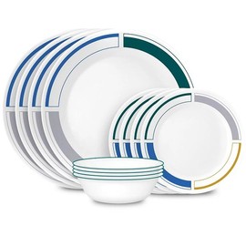 Corelle® Color Block 12-piece Dinnerware Set, Service for 4