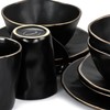Elama Modern 16 Piece Stoneware Dinnerware Set in Matte Black