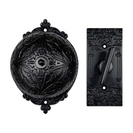 Akatva Vintage Twist Bell with Key Plate Longer Shaft– Victorian Home Twist Bell With Customized Shaft– Mechanical Doorbell for Home – Brass Twist Calling Bell – Finish – (Antique Brass Finish)