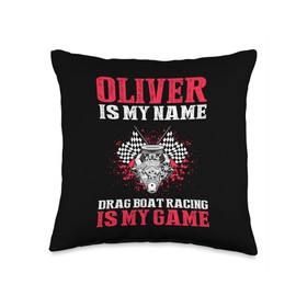 Drag Boat Racer for Drag Boat Race and Drag Boat Throw Pillow