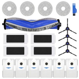 Spofan T30S Zubeh?r Ersatz Kompatibel f??r ECOVACS DEEBOT T30S / T30S PRO Saugroboter, 1 Hauptb??rste, 4 Filter, 4 Seitenb??rsten, 4 Mopp Wischt??cher, 6 Aktivkohle-Staubbeutel, 1 Reinigungsb??rste