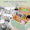 Professional-Designed Bamboo Seed Storage Box with Built-in Hygrometer, Double-Layer Airtight
