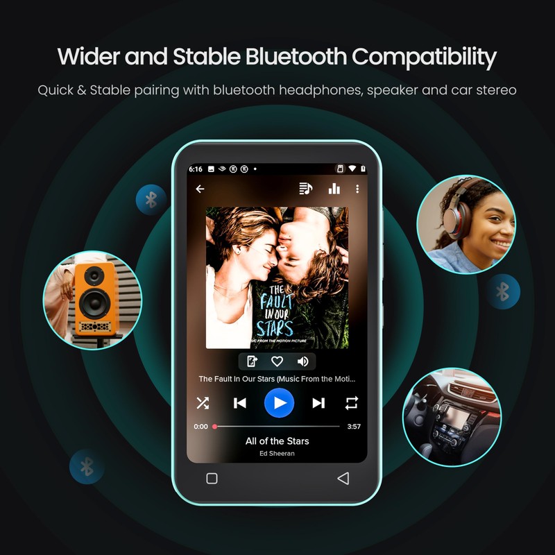 TIMMKOO 80GB Kids MP3 Player with Bluetooth, Pre-Installed Spotify, Spotify