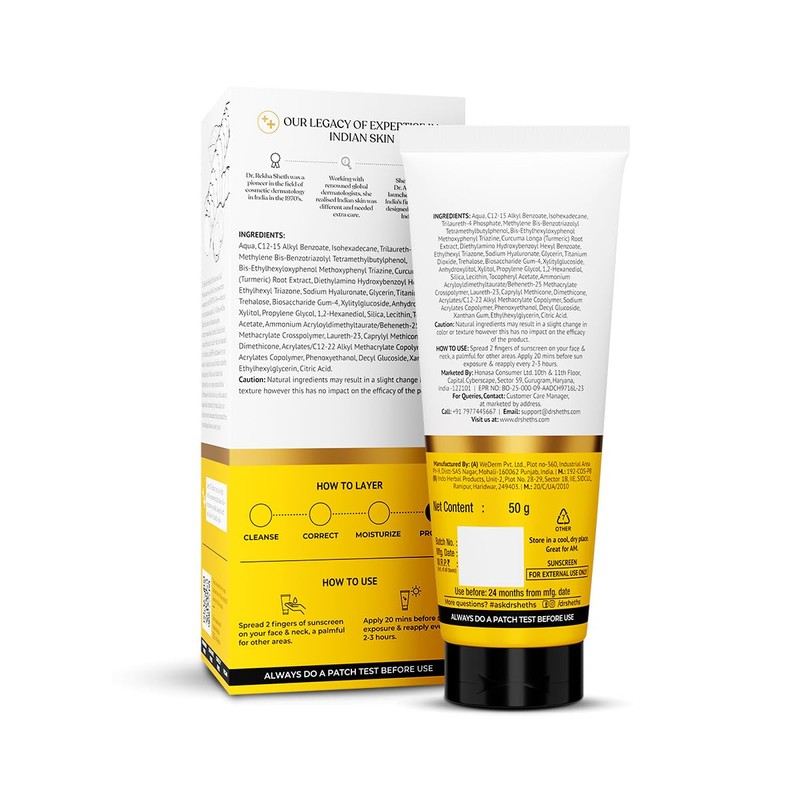 Dr. Sheth's Turmeric & Hyaluronic Acid Sunscreen with SPF 50+