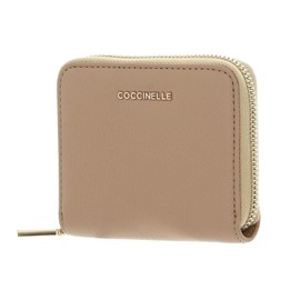 Coccinelle Metallic Soft Leather Zip Around Wallet Fresh Beige, Fresh Beige
