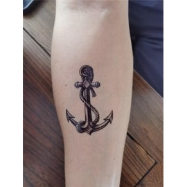SanerLian Anchor Ship Temporary Tattoo Sticker Waterproof Fake Tatoo Men Women Adult Boys Teens Body Art 10.5X6cm Set of 12 (SF262)