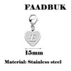 FAADBUK Initial Letter A-Z Alphabet Heart Charm for Bracelet Keychain
