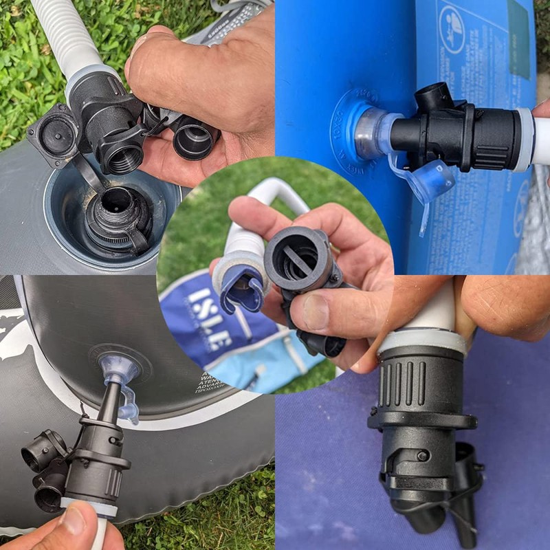 HEYTUR Inflatable Boat SUP Pump Adaptor and Kite/Boston Valve Standard