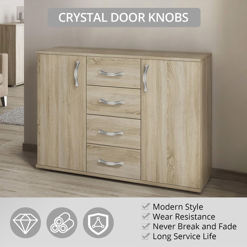 Justech Door Handles 10PCs Modern Crystal Diamond Door Knobs 128mm