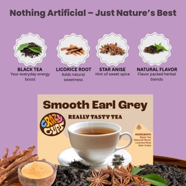 Crazy Cups Smooth Earl Grey Herbal Tea Pods, 22 Count | Caffeine Free, Kosher Certified Black Tea Blend with Licorice Root & Star Anise, K Cup Compatible, Bold Bergamot Flavor, Gluten Free, Vegan