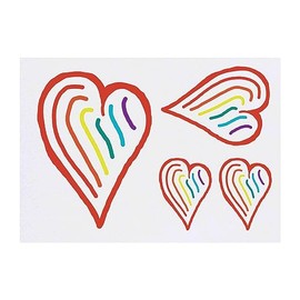 4 x 'Heart of pride' Temporary Tattoos - Water Resistant, Skin-Safe, Non-Toxic Transfers, Mixed Sizes (TO00062742)