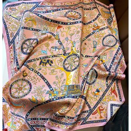 JERLA 100% Pure Mulberry Silk Square Scarf for Hair-27''x27'' Women Men Natural Silk Neckerchief Headscarf