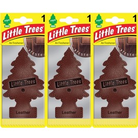 Little Trees Air Freshener Tree LTZ016 Leather Fragrance For Car Home Boat Caravan - Triple Pack