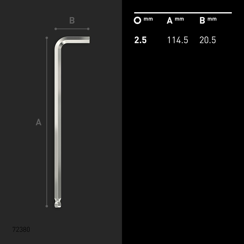 INBUS® 72380 Allen Key (Extra Long) 2.5 mm, with Ball