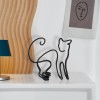 FixtureDisplays 4.7X4.8X0.4" Metal Cat Art Small Tabletop Wall Hanging Mount