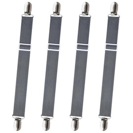 Sheet Fasteners, Sopito 4pcs Adjustable Elastic Straps to Keep Sheets in Place Heavy Duty Non Slip Bed Cover Grippers Clips for Crib to King Size Bed, Gray