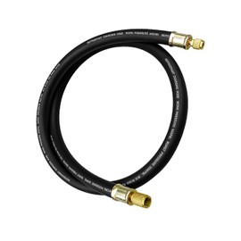 High-Flow Refrigerant Hose 6', 1/2" Diameter Hoses, 3/8" to 1/4" Fitting Vacuum Certified Refrigerant Hose for R410A and all Common Refrigerants, 20 Microns Vacuum, Black