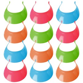 ArtCreativity Viseras de plástico neón, juego de 12, viseras solares para niños y adultos en varios colores neón, sombreros de protección solar con un ajuste universal, recuerdos de fiesta al aire libre y accesorios de disfraz retro