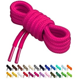 Birch Round Shoelaces 27 Colors 3/16" Thick Shoe Laces 4 Different Lengths (45.5" (115cm) - L, Persian Pink)