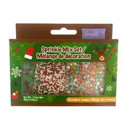 3 Pack Christmas Sprinkle Mix Set (Sprinkle Mix Set- Red, Green, White and Gold Reindeer Magic)