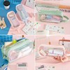 RuiChy Transparent Mesh Pen Case, Pencil Case, Large Capacity, Double