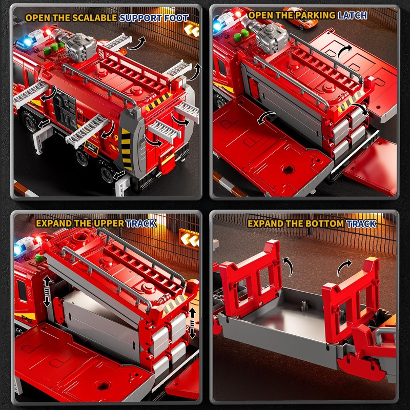 Firetruck Toys 3-5 Years Old, Fire Truck Car Carrier Toy