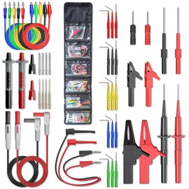 Goupchn Kit de cables de prueba de multímetro con sondas reemplazables, enchufe de plátano para probar cables de gancho, clips de cocodrilo y sondas de perforación de alambre para pruebas eléctricas,