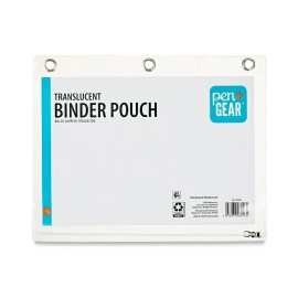 Pen + Gear Brand: Pencil Pouch 3 Ring, Zipper Case Binder, Translucent Clear