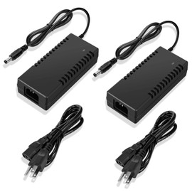 HOUHUI 24V 6A Power Supply 2 Packs, AC 100-240V to 24V 6A 144W DC Converter Power Adapter 24 Volt Transfomer for 5A 4A 3A 2A 1A Devices with 5.5x2.1mm Tip for LED Strip Security Camera Wireless Router