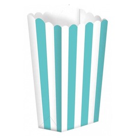 24 cajas de palomitas de maíz de papel a rayas para suministros de fiesta (rosa)