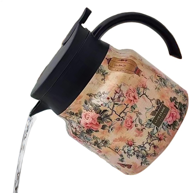 Insulated Carafe - 800ml Thermal Coffee Carafe in Floral Pattern